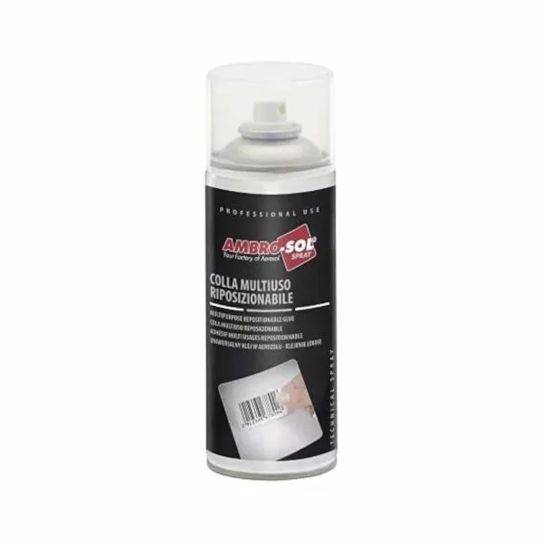Repositionable spray glue for stencils